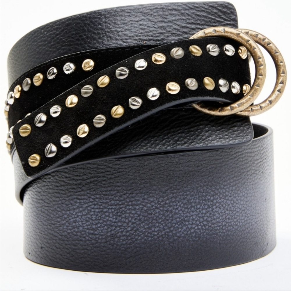 SOLD DO NOT BUY TY🚨🚨🚨Free People Mason Studded Black Belt M/L - Picture 9 of 9